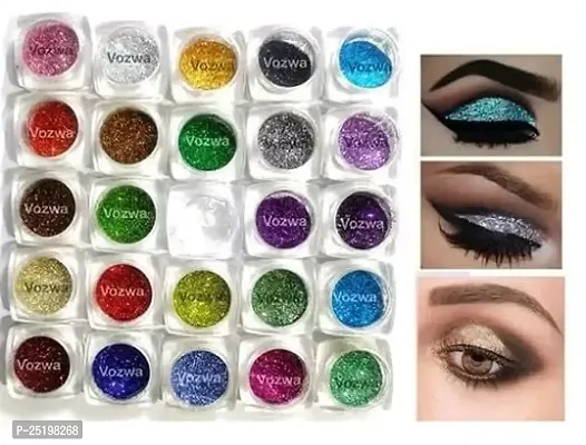 HMG 24 Color Eyeshadow Glitter with 1 Eye Glitter Glue