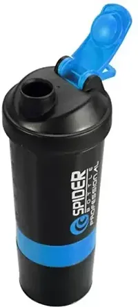 Spider Professional Gym Shaker 500 ml Bottle  (Pack of 1, Blue, Black, Plastic)-thumb3