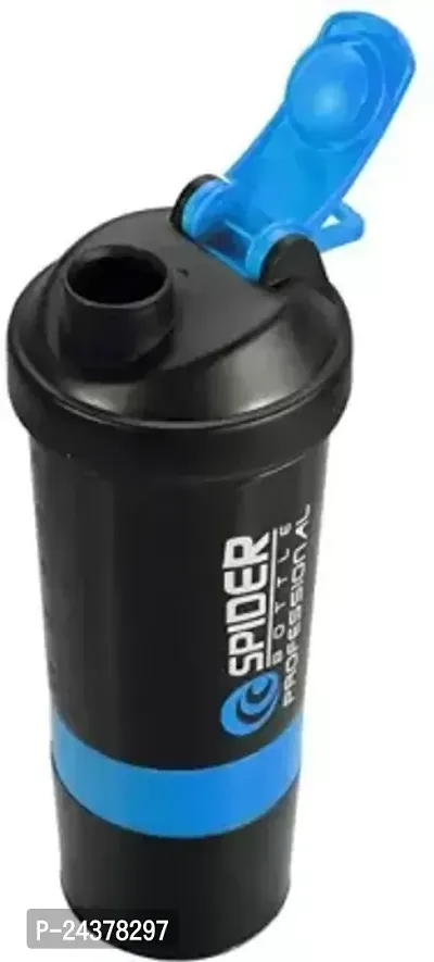 Spider Professional Gym Shaker 500 ml Bottle  (Pack of 1, Blue, Black, Plastic)-thumb4