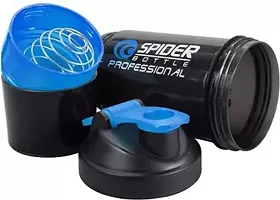 Spider Professional Gym Shaker 500 ml Bottle  (Pack of 1, Blue, Black, Plastic)-thumb1