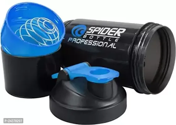 Spider Professional Gym Shaker 500 ml Bottle  (Pack of 1, Blue, Black, Plastic)-thumb2
