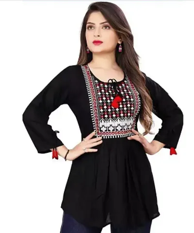 AVAKAR Casual Rayon Embroidered Trendy Women Top