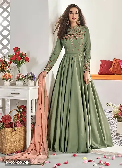 Blend Stitched Anarkali Gown-thumb0