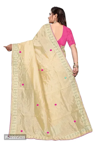 Stylish Cream Zoya Silk Saree With Blouse Piece For Women-thumb3