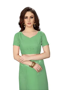 Stylish Green Net Saree With Blouse Piece For Women-thumb3