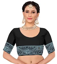 Stylish Grey Organza Saree With Blouse Piece For Women-thumb3