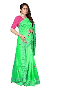 Stylish Light Green Zoya Silk Saree With Blouse Piece For Women-thumb1