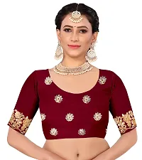 Stylish Maroon Georgette Saree With Blouse Piece For Women-thumb3