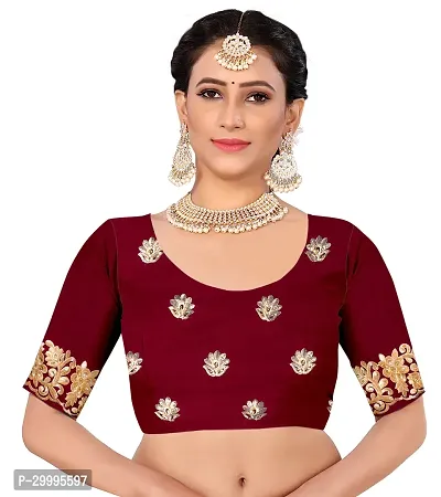 Stylish Maroon Georgette Saree With Blouse Piece For Women-thumb4