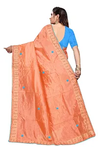 Stylish Peach Zoya Silk Saree With Blouse Piece For Women-thumb2