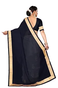 Stylish Black Georgette Saree With Blouse Piece For Women-thumb2