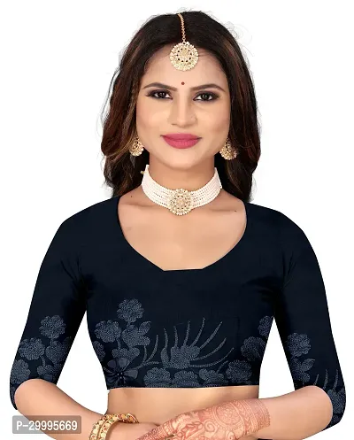 Stylish Black Net Saree With Blouse Piece For Women-thumb4