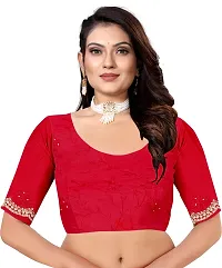 Stylish Red Art Silk Saree With Blouse Piece For Women-thumb3