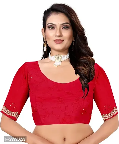 Stylish Red Art Silk Saree With Blouse Piece For Women-thumb4