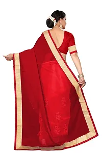 Stylish Maroon Georgette Saree With Blouse Piece For Women-thumb2