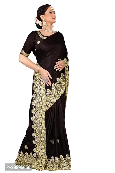 Stylish Black Art Silk Saree With Blouse Piece For Women-thumb2