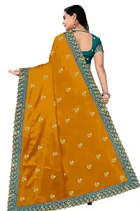 Stylish Mustard Dola Silk Saree With Blouse Piece For Women-thumb2