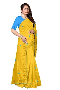 Stylish Yellow Zoya Silk Saree With Blouse Piece For Women-thumb1