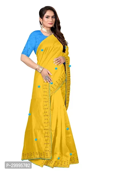 Stylish Yellow Zoya Silk Saree With Blouse Piece For Women-thumb2