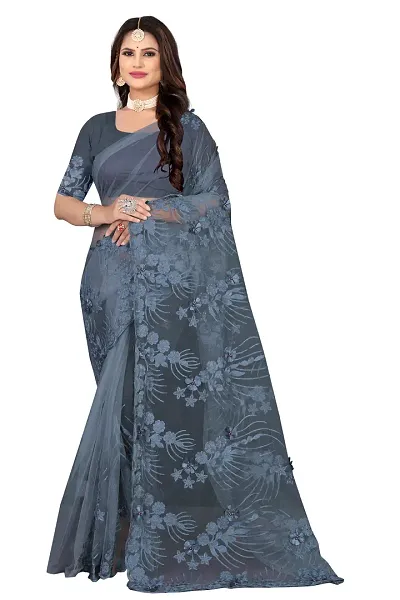 Elegant Net Saree with Blouse piece 