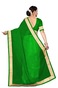 Stylish Green Georgette Saree With Blouse Piece For Women-thumb2