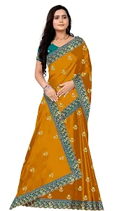 Stylish Mustard Dola Silk Saree With Blouse Piece For Women-thumb1