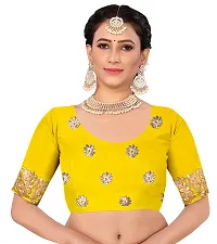 Stylish Yellow Georgette Saree With Blouse Piece For Women-thumb3