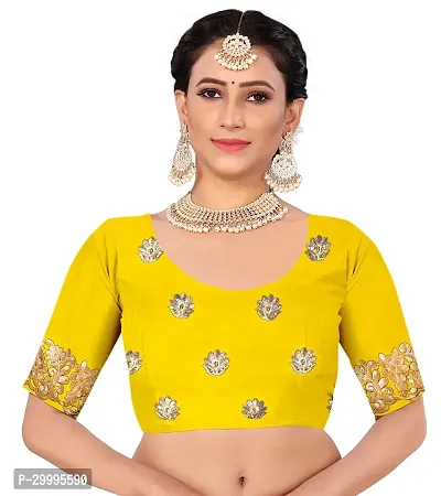 Stylish Yellow Georgette Saree With Blouse Piece For Women-thumb4