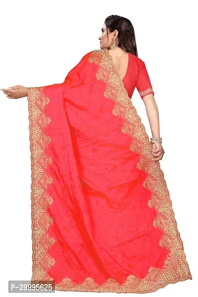 Stylish Red Art Silk Saree With Blouse Piece For Women-thumb3