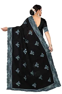 Stylish Grey Organza Saree With Blouse Piece For Women-thumb2