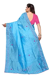 Stylish Sky Blue Zoya Silk Saree With Blouse Piece For Women-thumb2