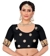 Stylish Black Georgette Saree With Blouse Piece For Women-thumb3