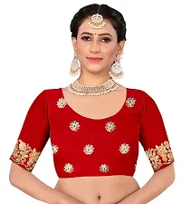 Stylish Red Georgette Saree With Blouse Piece For Women-thumb3