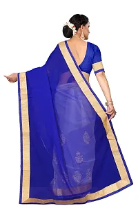 Stylish Blue Georgette Saree With Blouse Piece For Women-thumb2