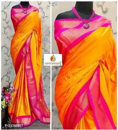 Stylish Women Cotton Silk Saree with Blouse Piece