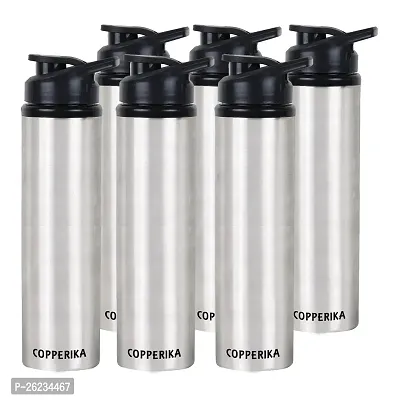 Copperika Prime Stainless Steel Water Bottle (1 Litre - Pack of 6) for Home, Office , Kids, School, Travel, Gym  Yoga