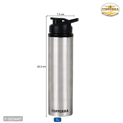 Copperika Prime Stainless Steel Water Bottle (1 Litre - Pack of 6) for Home, Office , Kids, School, Travel, Gym  Yoga-thumb2