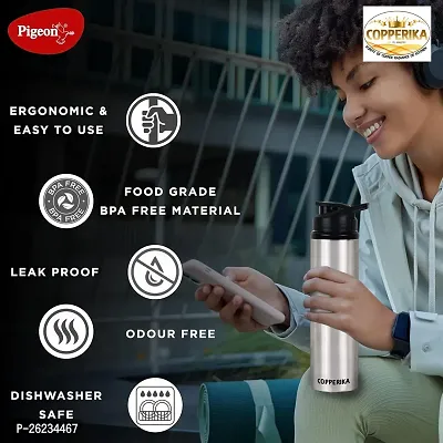 Copperika Prime Stainless Steel Water Bottle (1 Litre - Pack of 6) for Home, Office , Kids, School, Travel, Gym  Yoga-thumb4