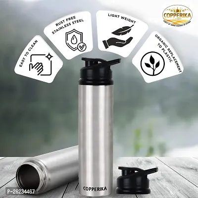 Copperika Prime Stainless Steel Water Bottle (1 Litre - Pack of 6) for Home, Office , Kids, School, Travel, Gym  Yoga-thumb5