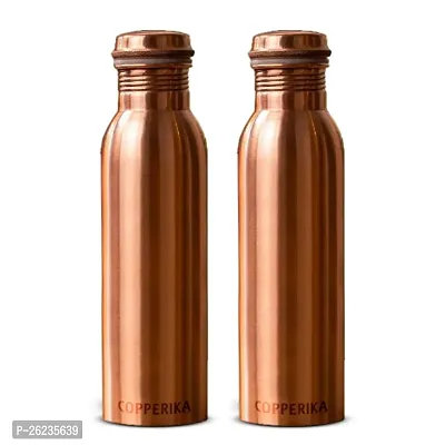 Copperika Pure Copper Water Bottle (700ml - Pack of 2) With Ayurvedic  Other Health Benefits | 100% Leak Proof | BPA Free | Heavy Build | For Home, Office, Travel  Kids-thumb0