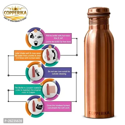 Copperika Pure Copper Water Bottle (700ml - Pack of 2) With Ayurvedic  Other Health Benefits | 100% Leak Proof | BPA Free | Heavy Build | For Home, Office, Travel  Kids-thumb3