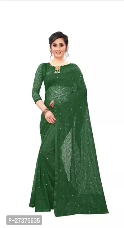 Womens Net Saree with Blouse PACK OF 1-thumb0