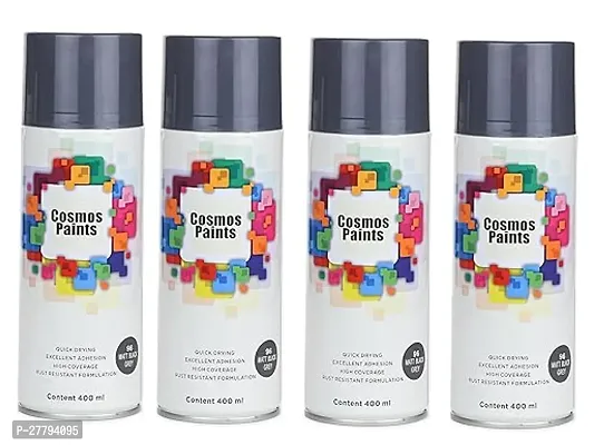 Cosmos Paints Matt Black Grey Spray Paint 1600 ml (Pack of 4)