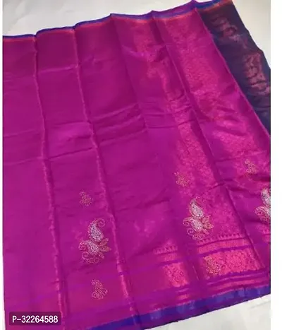 Beautiful Pink Art Silk Printed Saree With Blouse Piece For Women