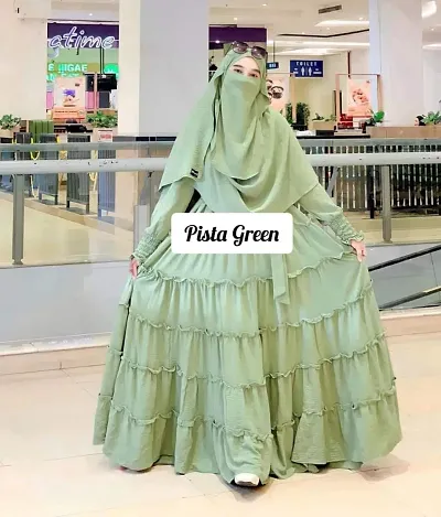 Classic Chiffon Solid Abaya For Women