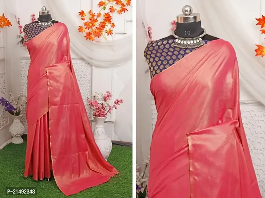 Buy Pure, Rich and elegant look rose gold colour saree with Erode Tissue  Silk cotton at Rs. 800 online from Surati Fabric COTTON SILK SAREE :  SF-PE-GR