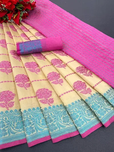 Fancy Litchi Silk Saree With Blouse Piece For Women