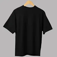 Stylish Black Cotton Printed Round Neck Tees For Men-thumb1