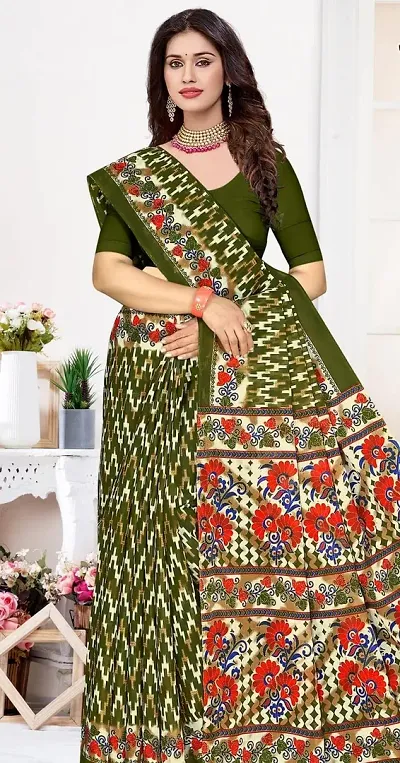 Glamorous Cotton Saree with Blouse piece 