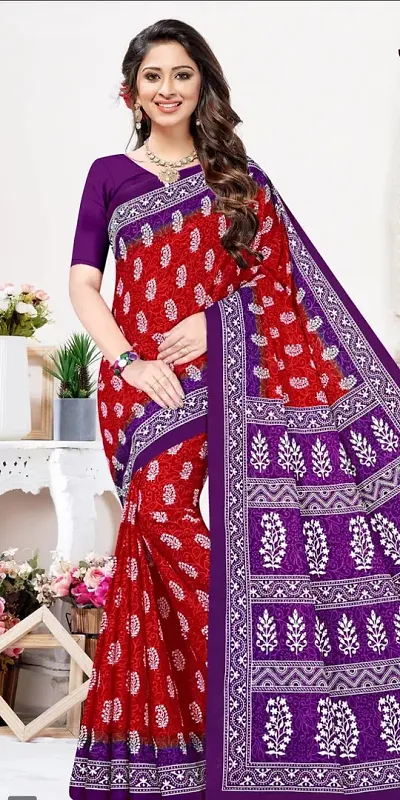 Trending Cotton Saree with Blouse piece 